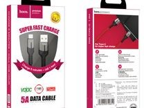 Кабель USB - Type-C Hoco U68 (5A, 1.2 м.) Чёрный