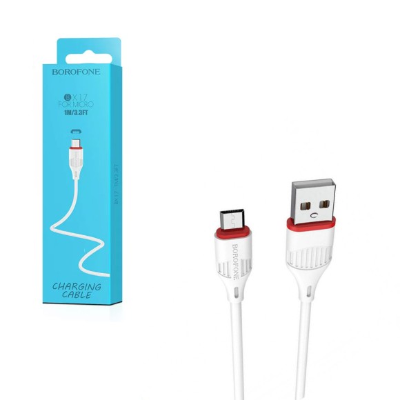 Кабель USB - MicroUSB Borofone BX17  (2.4 А, 1м)  Белый 