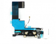 Шлейф для Apple iPhone 5S на разъем зарядки/ разъем гарнитуры/ микрофон Белый