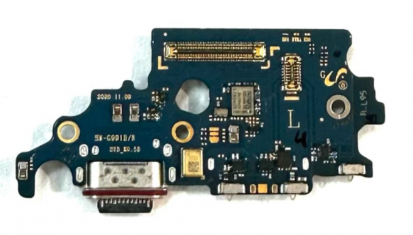 Шлейф (Плата) для Samsung G991B (S21) с системным разъемом/разъемом SIM/микрофоном