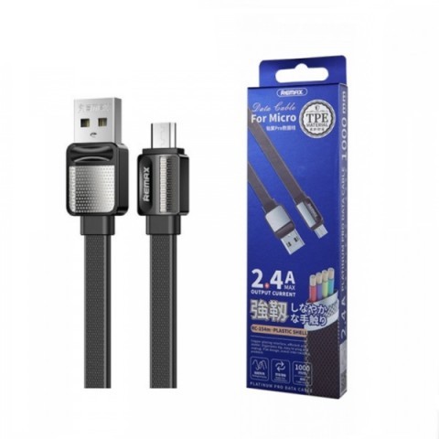 Кабель зарядки USB - MicroUSB Remax RC-154m (1м, 2.4 А)  Белый