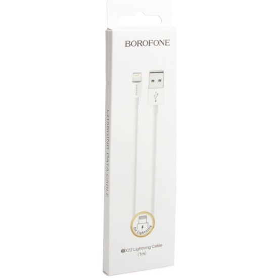 Кабель зарядки USB-Lightning Borofone BX22 Белый (1м, 2.4А) 
