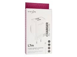  Сетевое зарядное устройство (СЗУ) VIXION L7m (2-USB/2.1A) + micro USB кабель 1м ( черный)