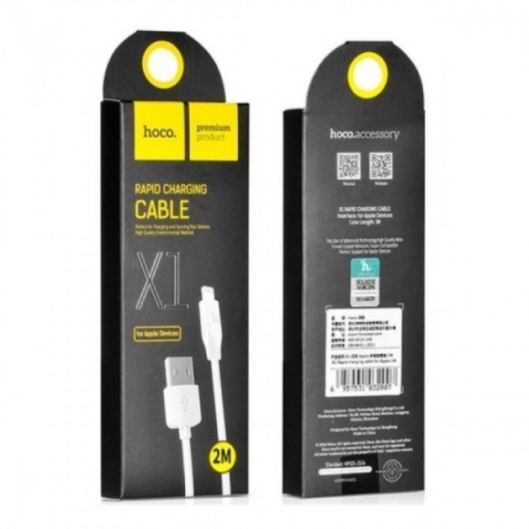 Кабель зарядки Hoco X1 USB - Lightning (2 м.) Белый