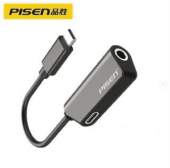 Адаптер 2 в 1 Type-c-3,5" Pisen TS-E125 черный
