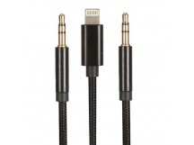 Адаптер AUX-2 в 1 для (3.5mm -Lightning) черный 