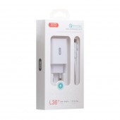 СЗУ XO-L36, 3A, 18Вт, USBx1, быстрая зарядка QC 3.0, блок +кабель micro
