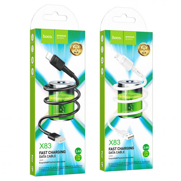 Кабель зарядки USB - Lightning Hoco X83 (1м) Черный
