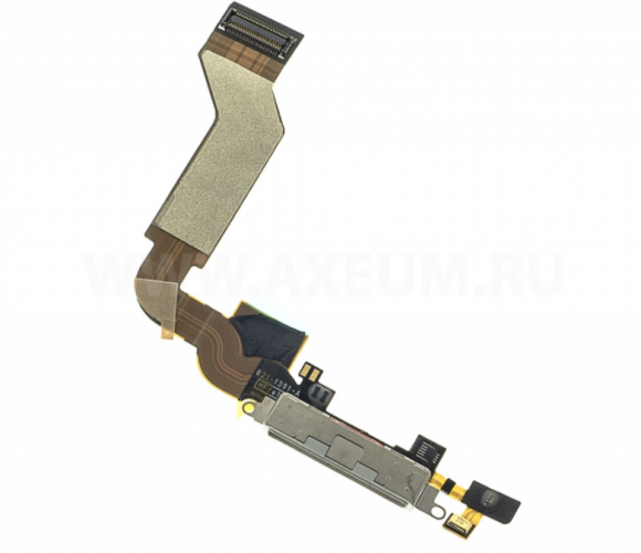 Шлейф для Apple iPhone 4S на разъем зарядки/ микрофон Белый