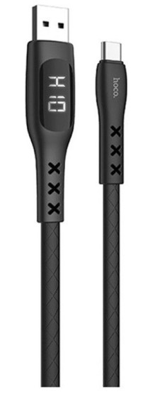 Кабель зарядки USB - Type-C Hoco S6 (1.2 м, LSD-таймер) Чёрный Кабель зарядки USB - Type-C Hoco S6 (1.2 м, LSD-таймер) Чёрный